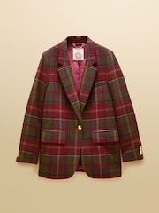 Hackmore Red Check Relaxed Fit Tweed Blazer With Wool - Image 11 of 11