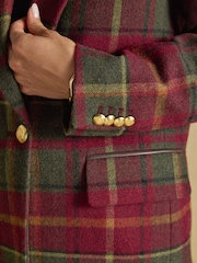 Hackmore Red Check Relaxed Fit Tweed Blazer With Wool - Image 5 of 11