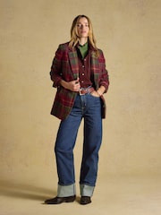 Hackmore Red Check Relaxed Fit Tweed Blazer With Wool - Image 6 of 11