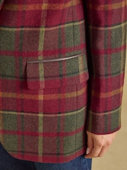 Hackmore Red Check Relaxed Fit Tweed Blazer With Wool - Image 7 of 11