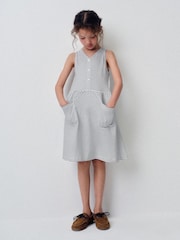 The Set 3 Pack Sleeveless Jersey Dresses with Pockets Blue/Navy/Stripe - Image 1 of 9
