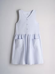 The Set 3 Pack Sleeveless Jersey Dresses with Pockets Blue/Navy/Stripe - Image 7 of 9