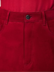 Ro&Zo Red Suede Mini Skirt - Image 3 of 5