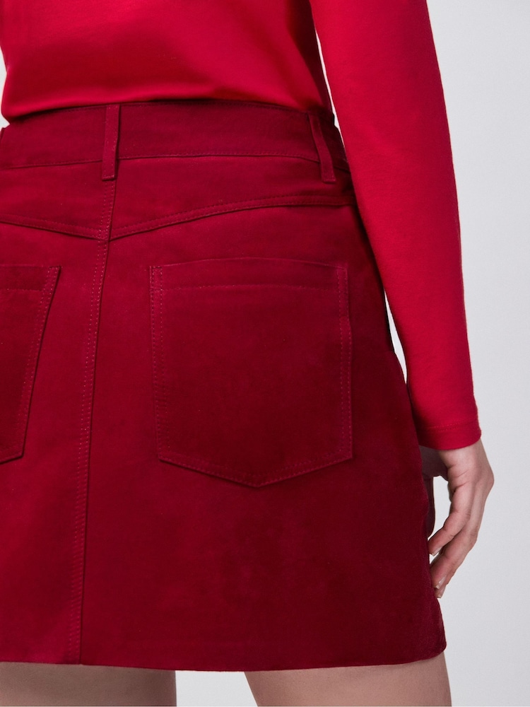 Ro&Zo Red Suede Mini Skirt - Image 5 of 5
