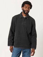 FatFace Airlie Charcoal Grey Button Neck Sweat Top - Image 1 of 5