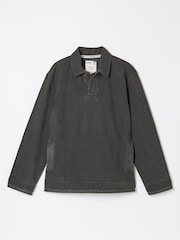FatFace Airlie Charcoal Grey Button Neck Sweat Top - Image 5 of 5