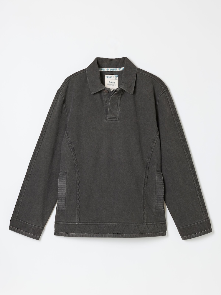 FatFace Airlie Charcoal Grey Button Neck Sweat Top - Image 5 of 5 FatFace Airlie Charcoal Grey Button Neck Sweat Top - Image 5 of 5