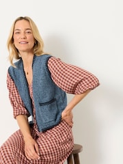 Marine - FatFace Knitted Edge to Edge Sleeveless Cardigan - Bild 1 von 6