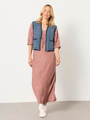 Marine - FatFace Knitted Edge to Edge Sleeveless Cardigan - Bild 4 von 6