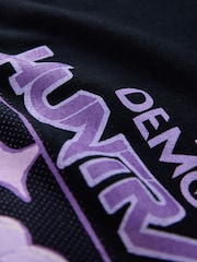 Black Cotton KPop Demon Hunters Graphic T-Shirt - Image 8 of 8