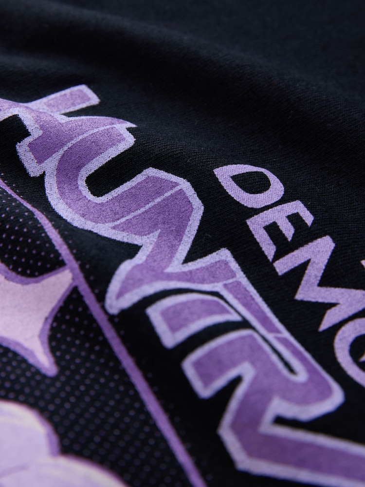 Black Cotton KPop Demon Hunters Graphic T-Shirt - Image 8 of 8