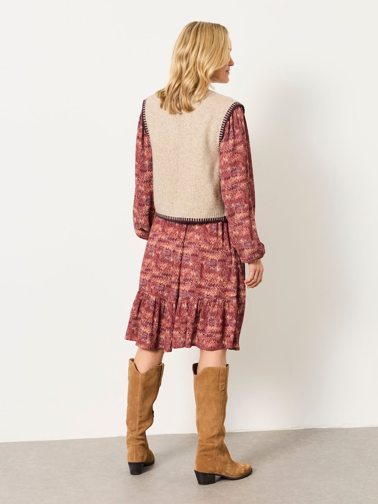 Natur - FatFace Knitted Edge to Edge Sleeveless Cardigan - Bild 2 von 7