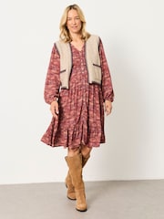 Natur - FatFace Knitted Edge to Edge Sleeveless Cardigan - Bild 4 von 7