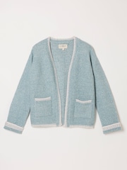 FatFace Hattie Light Blue Knitted Edge to Edge Cardigan - Image 7 of 7