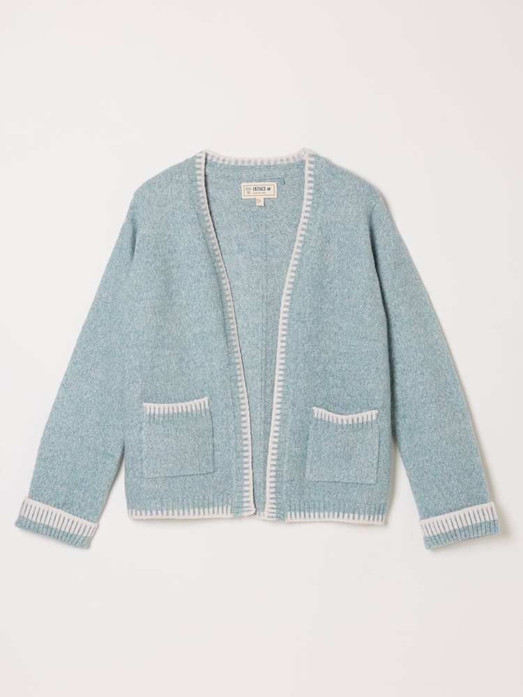 FatFace Hattie Light Blue Knitted Edge to Edge Cardigan - Image 7 of 7 FatFace Hattie Light Blue Knitted Edge to Edge Cardigan - Image 7 of 7