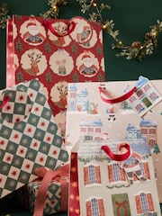 Red and Green Classic Santa 4 Pack Gift Bag - Image 2 of 2