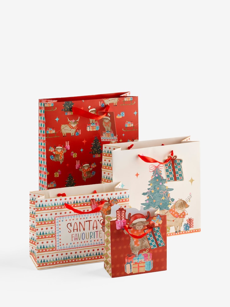Red Hamish the Highland Cow 4 Pack Gift Bag - Image 1 of 1
