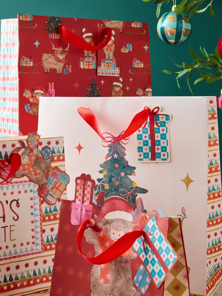 Red Hamish the Highland Cow 4 Pack Gift Bag - Image 2 of 3