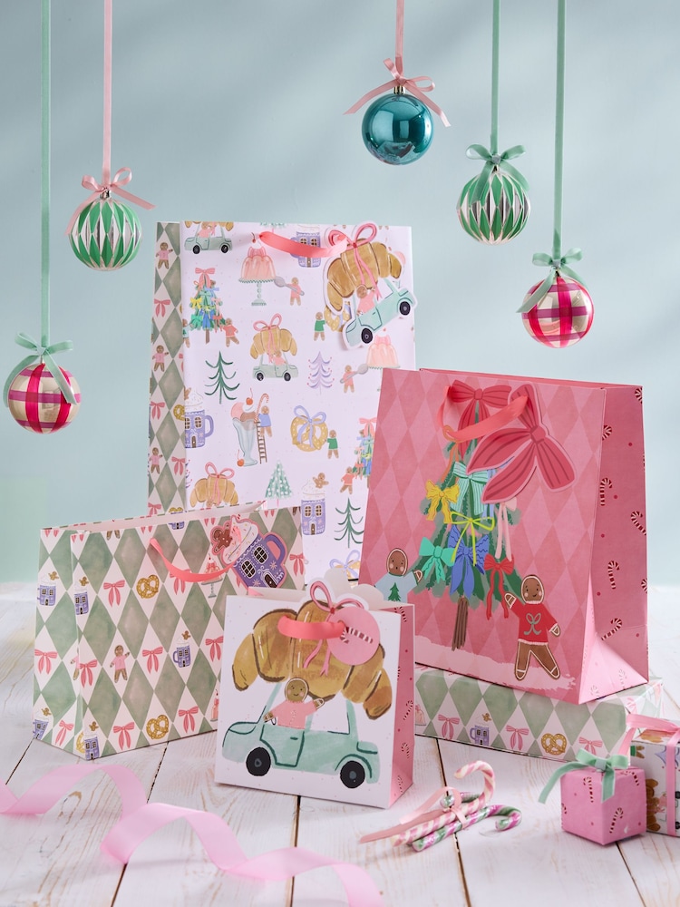Pink and Green Sweets 4 Pack Gift Bag - Image 1 of 2 Pink and Green Sweets 4 Pack Gift Bag - Image 1 of 2