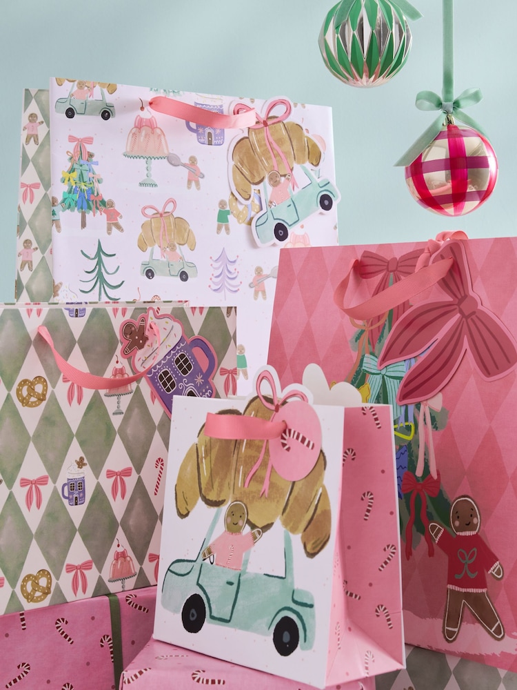 Pink and Green Sweets 4 Pack Gift Bag - Image 2 of 2 Pink and Green Sweets 4 Pack Gift Bag - Image 2 of 2