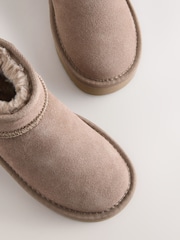 Mink Brown Wide Fit (G) Mini Suede Pull On Boots - Image 4 of 5