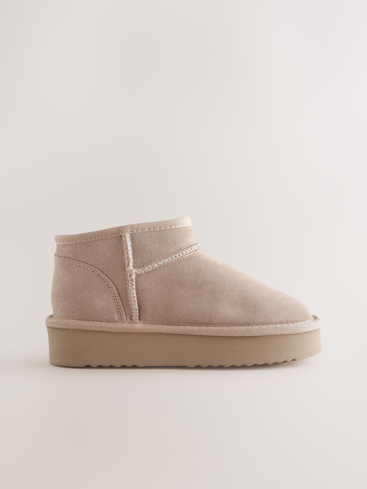 Sand Standard Fit (F) Mini Suede Pull On Boots - Image 2 of 5 Sand Standard Fit (F) Mini Suede Pull On Boots - Image 2 of 5