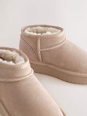 Sand Wide Fit (G) Mini Suede Pull On Boots - Image 3 of 5