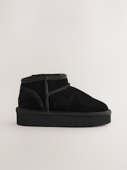 Black Standard Fit (F) Water Repellant Suede Pull On Boots - Image 2 of 5