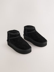 Black Wide Fit (G) Water Repellant Suede Pull On Boots - Image 1 of 5
