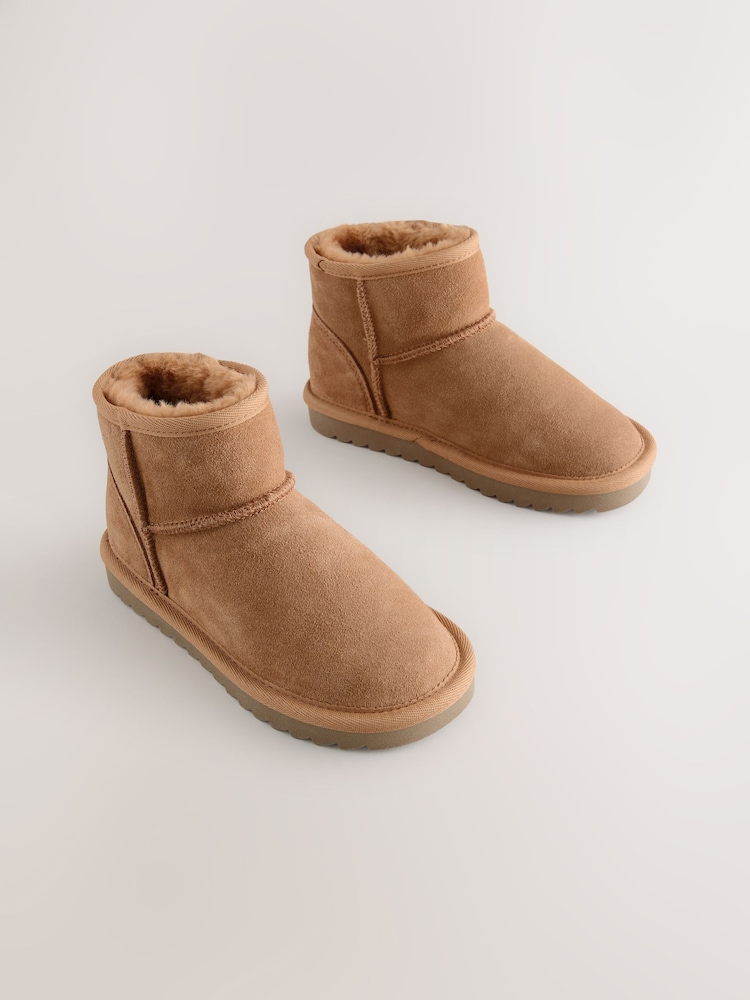 Tan Brown Wide Fit (G) Water Repellant Suede Pull On Boots - Image 1 of 5 Tan Brown Wide Fit (G) Water Repellant Suede Pull On Boots - Image 1 of 5