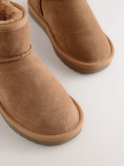 Tan Brown Wide Fit (G) Water Repellant Suede Pull On Boots - Image 4 of 5