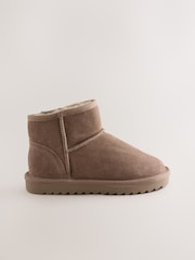 Marron mink - Bottes déperlantes en daim à enfiler - Image 2 de 5
