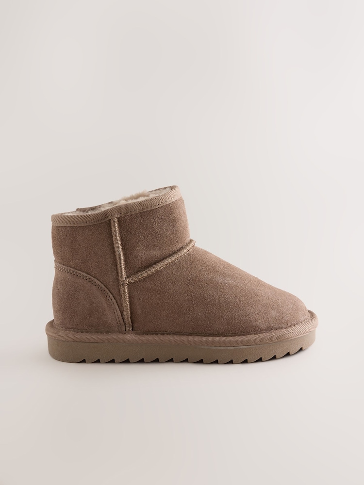 Mink Brown Wide Fit (G) Water Repellant Suede Pull On Boots - Image 2 of 5 Mink Brown Wide Fit (G) Water Repellant Suede Pull On Boots - Image 2 of 5