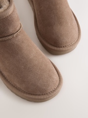 Mink Brown Wide Fit (G) Water Repellant Suede Pull On Boots - Image 3 of 5