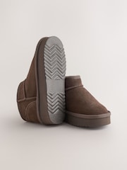 Chocolate Brown Standard Fit (F) Water Repellant Suede Pull On Boots - Image 3 of 5