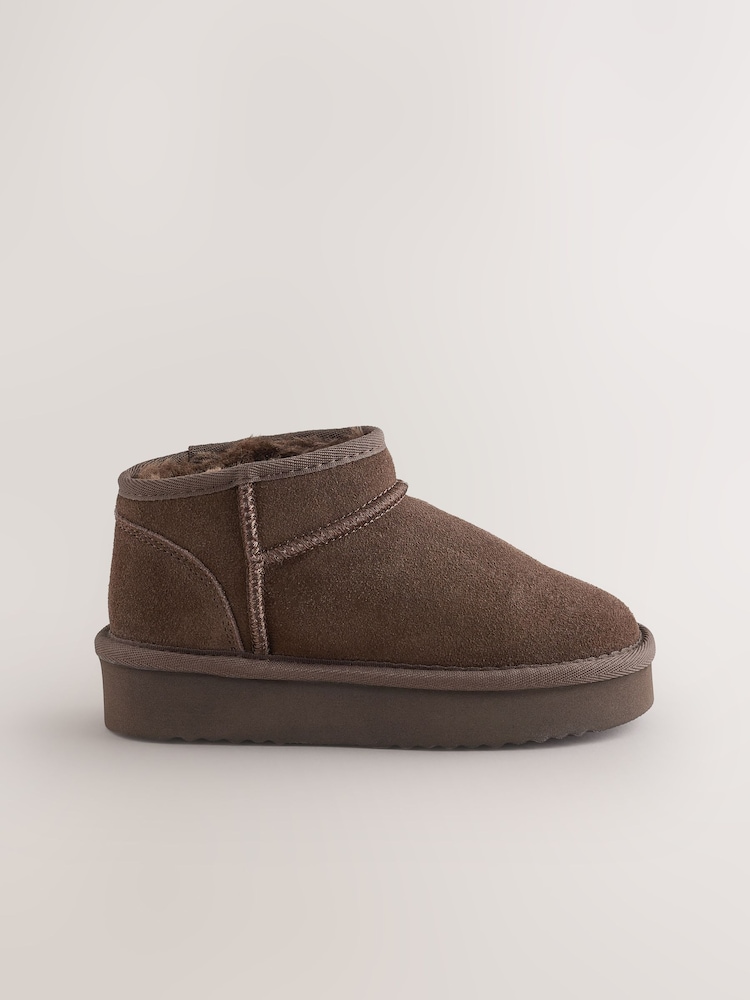 Chocolate Brown Wide Fit (G) Water Repellant Suede Pull On Boots - Image 2 of 5