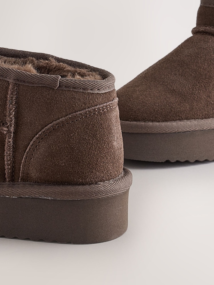Chocolate Brown Wide Fit (G) Water Repellant Suede Pull On Boots - Image 5 of 5