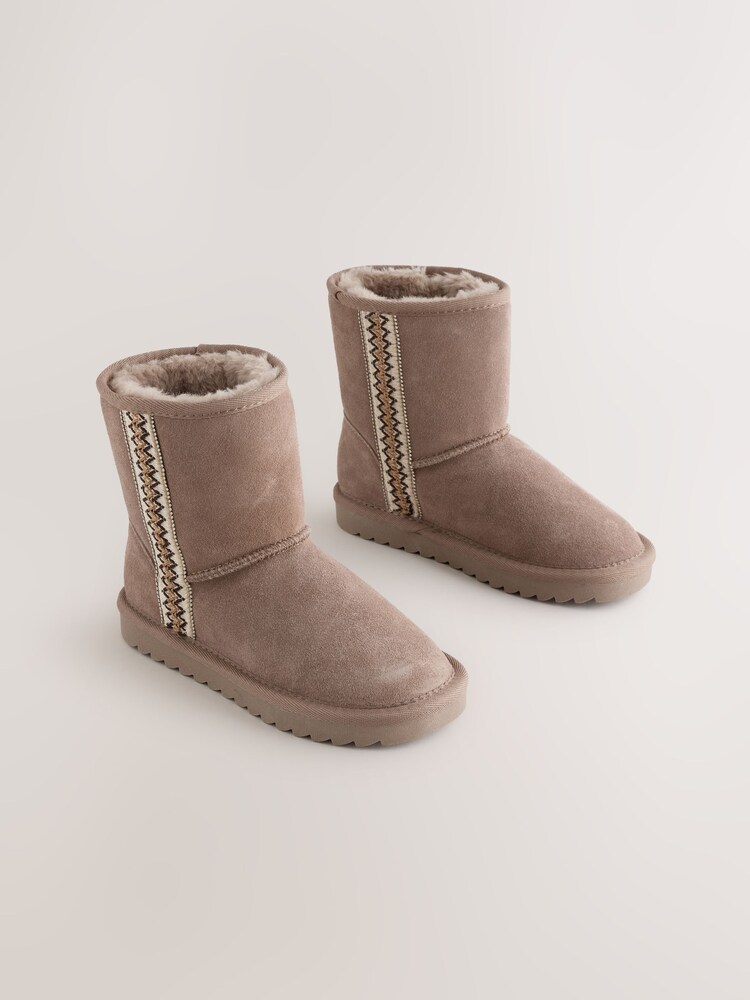 Mink Brown Standard Fit (F) Tall Suede Pull On Boots - Image 1 of 5 Mink Brown Standard Fit (F) Tall Suede Pull On Boots - Image 1 of 5