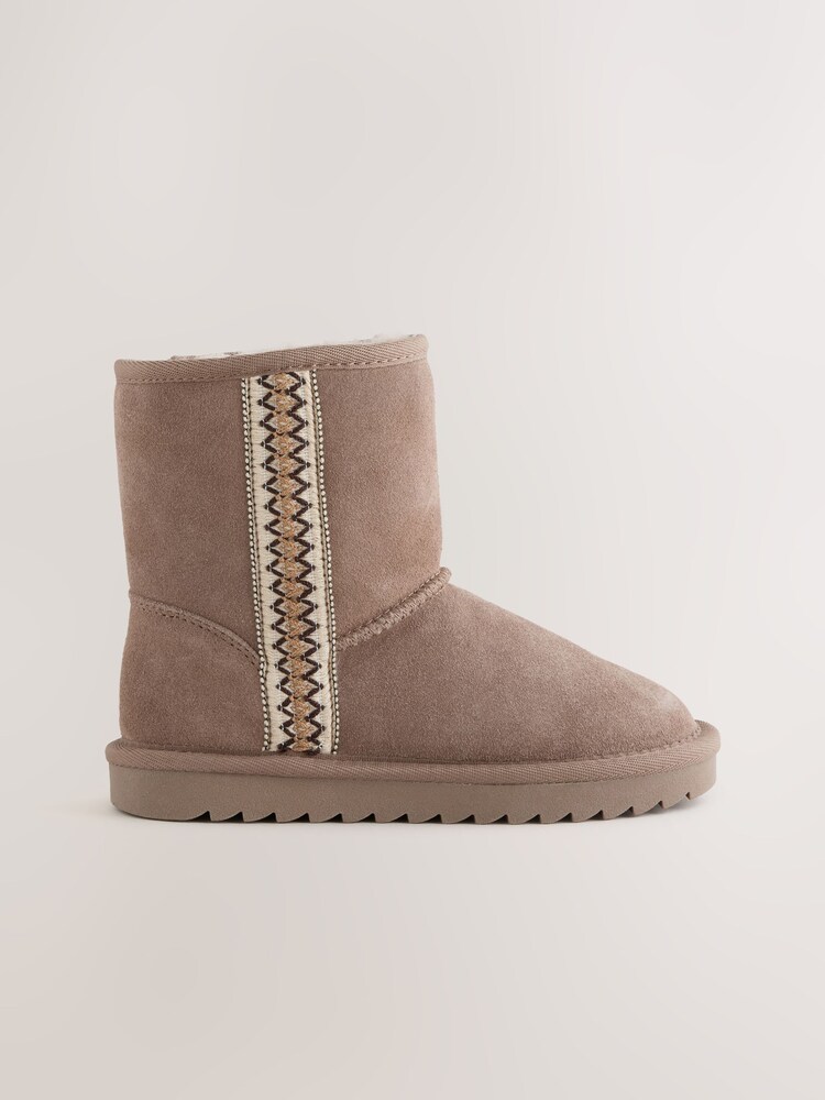 Mink Brown Standard Fit (F) Tall Suede Pull On Boots - Image 2 of 5 Mink Brown Standard Fit (F) Tall Suede Pull On Boots - Image 2 of 5