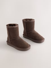 Schokoladenbraun - Hohe Wildlederschuhe zum Reinschlüpfen - Bild 1 von 5