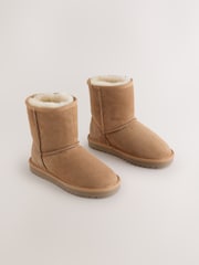 Tan Brown True Sheepskin Tall Pull On Boots - Image 1 of 5
