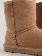 Tan Brown True Sheepskin Tall Pull On Boots - Image 3 of 5