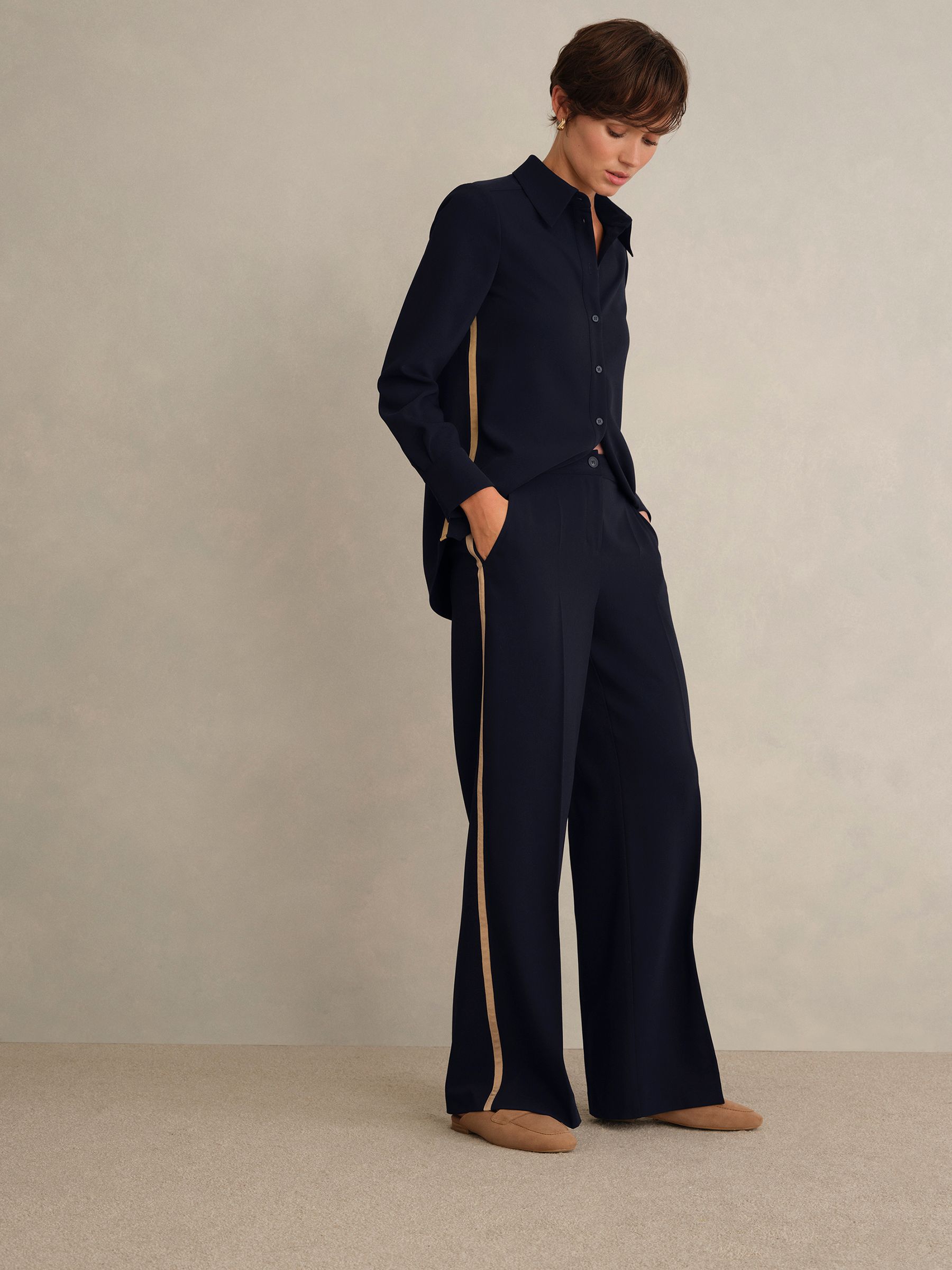 Hobbs London Women's Dark Navy Hadley Trouser In | : Size 22 - Image 1