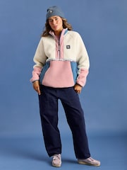 Harper & Lewis Cream Avalynn 1/4 Zip Sherpa Fleece - Image 1 of 5