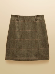Joules Bramble Blake Check Short Tweed Wool Blend Skirt - Image 6 of 7