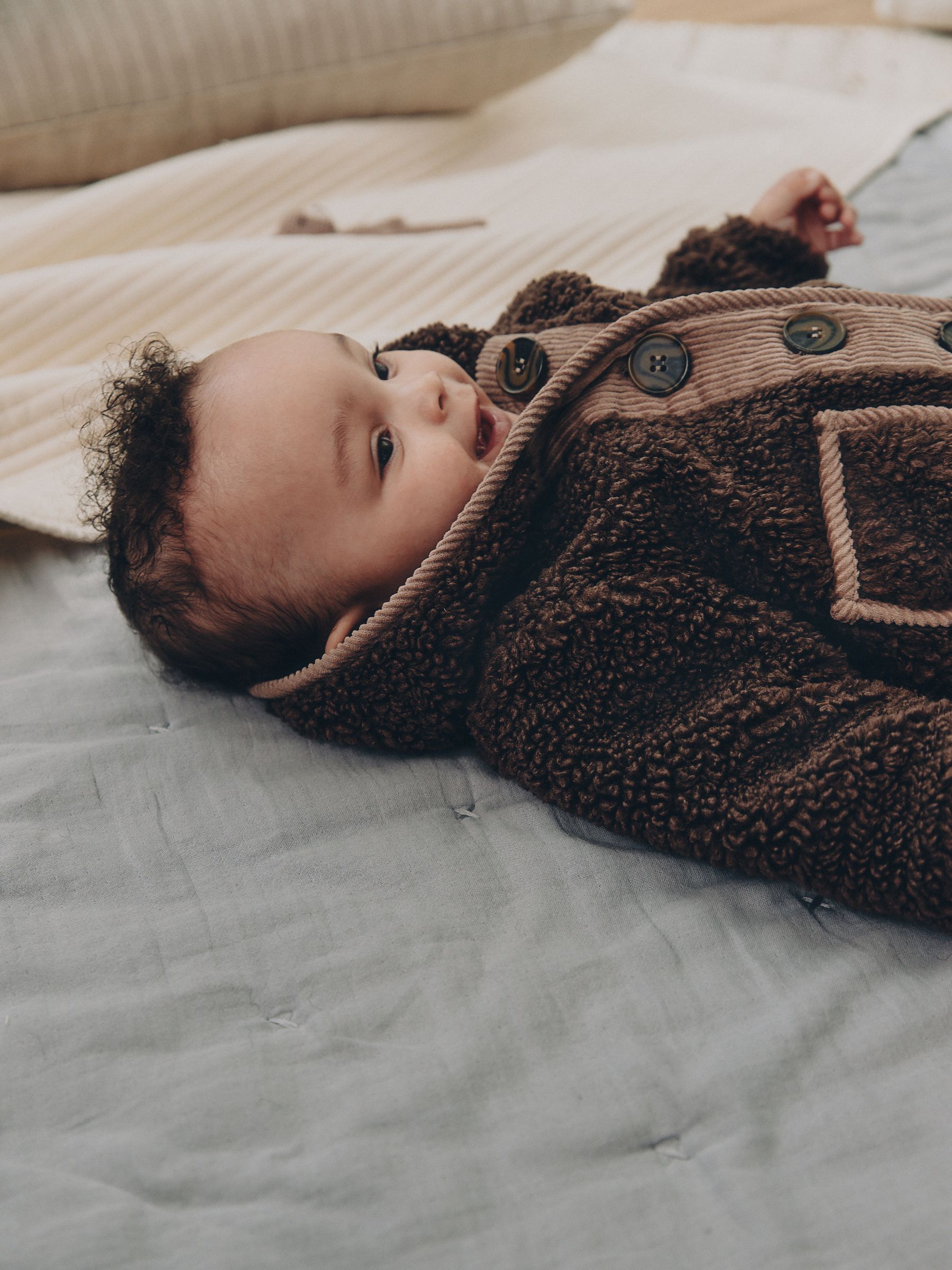 Comprar Chocolate marrom - Borg Hooded Fleece Lined Baby Jacket