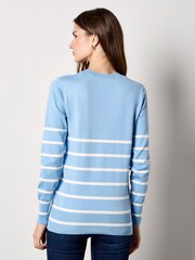 Apricot Blue Stripe Embroidered Hearts Jumper - Image 3 of 4