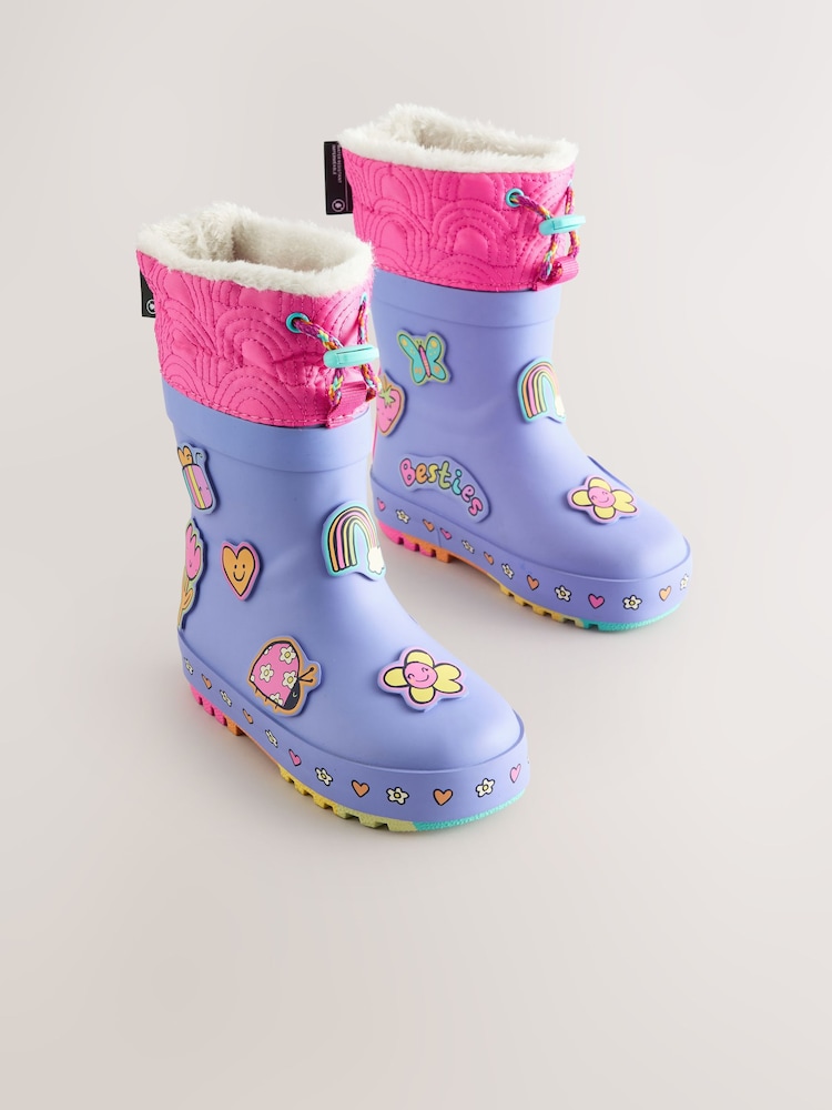 Purple/Pink Jolly Thinsulate Lined Cuff Wellies - Image 1 of 5 Purple/Pink Jolly Thinsulate Lined Cuff Wellies - Image 1 of 5