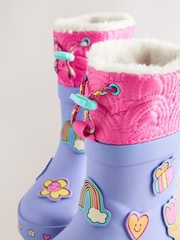 Purple/Pink Jolly Thinsulate Lined Cuff Wellies - Image 3 of 5