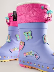 Purple/Pink Jolly Thinsulate Lined Cuff Wellies - Image 4 of 5
